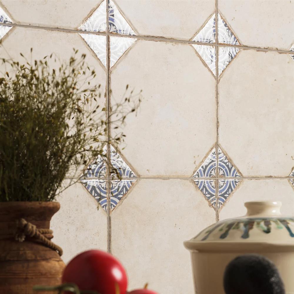 Vintage style porcelain kitchen wall tiles